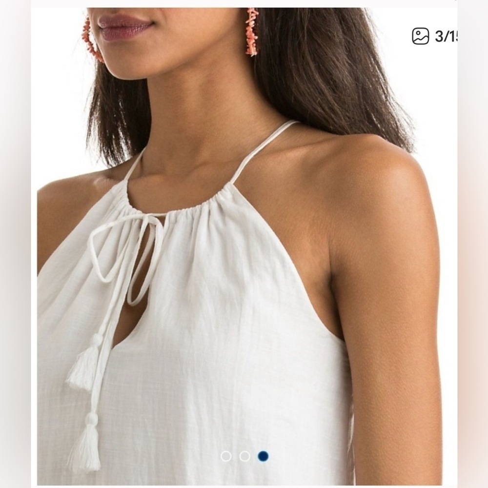 Vineyard Vines White Sleeveless Midi Dress - Picture 3 of 9